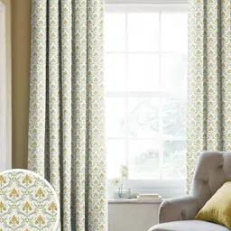 CASABLEU Mustard Set of 2 Geometric Long Door Curtain-image-89