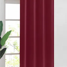 URBAN SPACE Burgundy 2-Pieces Black Out Door Curtains-image-54