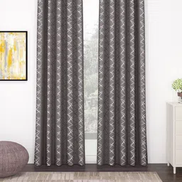 Story@home Grey & White Black Out Door Curtain-image-15