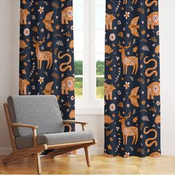 STYBUZZ Grey & Tan Set of 2 Room Darkening Door Curtain-image-23