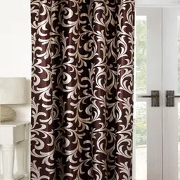 Lunar Days Brown Floral Room Darkening Door Curtain-image-10