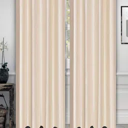 Bajo's Cream-Coloured 2 Pieces Solid Door Curtains-25