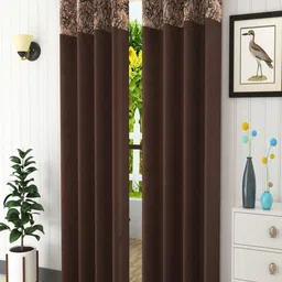 Homefab India Coffee Brown Set of 2 Door Curtains-image-35