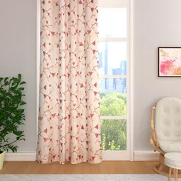 THE CONVERSION Maroon Floral Room Darkening Long Door Curtain-image-67