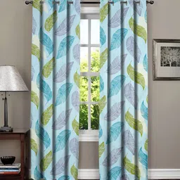 RRC Blue & Purple 2 Pieces Floral Room Darkening Long Door Curtain-image-93