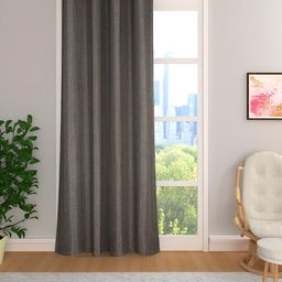 THE CONVERSION Coffee Brown Jute Cotton Room Darkening Long Door Curtain-57