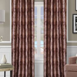 ROMEE Brown Set of 2 Room Darkening Long Door Curtain-image-54