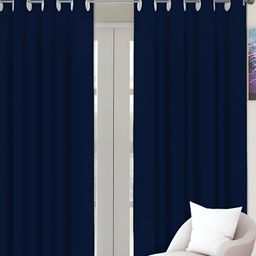 Airwill Blue 2 Pcs Room Darkening Cotton Long Door Curtain-6
