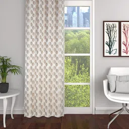 THE CONVERSION Gold-Toned Floral Room Darkening Long Door Curtain-image-11