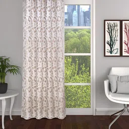 THE CONVERSION Gold Toned Floral Long Door Curtain-image-40