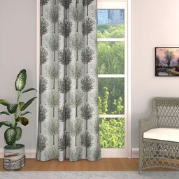 THE CONVERSION Green & White Floral Room Darkening Door Curtain-image-48