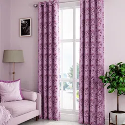 BIANCA Purple Set of 2 Floral Door Curtain-27