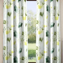 Home Sizzler Green & White 2 Pieces Floral Door Curtains-28