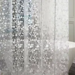 Kuber Industries Transparent PVC Waterproof  Shower Curtain-81