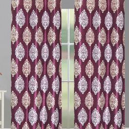 Aura Purple & White 2 Pieces Ethnic Motifs Room Darkening Door Curtain-image-92