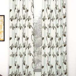 Story@home Nature Off White & Grey 2 Pieces Floral Printed Long Door Curtains-image-18
