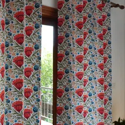 TARA- Sparkling Homes White & Red Ethnic Motifs Long Door Curtain-image-29