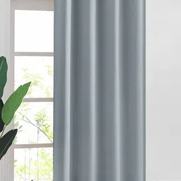 URBAN SPACE Grey 2-Pieces Black Out Long Door Curtains-image-75