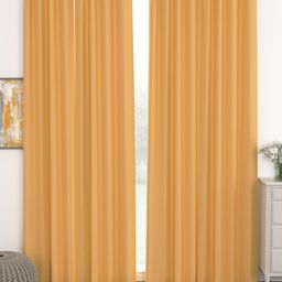 Story@home Set Of 4 Mustard Black Out Long Door Curtain-image-8