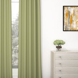 Story@home Olive Green Single Black Out 9 Feet Long Door Curtain-2