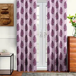 Aura Purple & Off White 2Pcs Quirky Long Door Curtain-image-37
