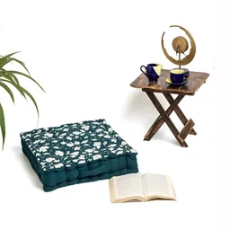 SKANDA FAB Green Printed Cotton Floor Cushions-image-22