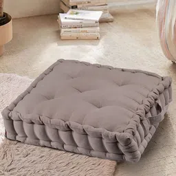 BLANC9 Taupe Anulom Vilom Square Floor Cushion-image-5