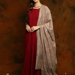 Exotic India Floral Embroidered Pashmina Shawl-picture-57