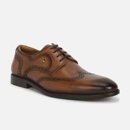 Louis Philippe Men Perforated Leather Formal Brogues-image-129