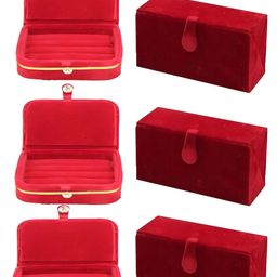 atorakushon Maroon Set of 6 Reusable Jewellery Organiser Organisers-39