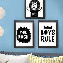 TIED RIBBONS Set Of 3 Quotes Printed Framed Wall Art Paintings-71