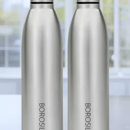 BOROSIL Black 2 Pieces Stainless Steel Single Wall Vacuum Water Bottles 950 ml-image-50