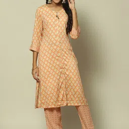 Rangriti Ethnic Motifs Printed Regular Gotta Patti Kurta With Palazzos-picture-3