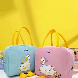 HOUSE OF QUIRK Blue Duck Printed Heat Insulated Lunch Bag-44