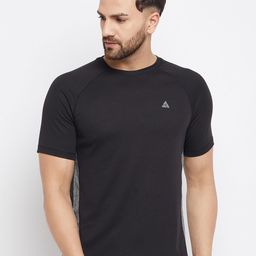 ATHLISIS Men Black Drop-Shoulder Sleeves Slim Fit Training or Gym T-shirt-image-13