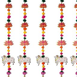 PLAYFUL STITCHES 6Pcs White & Pink Floral Door Hanging-image-11