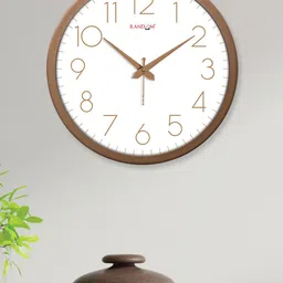 RANDOM Modern Stylish White & Copper-Toned Contemporary Wall Clock-image-22