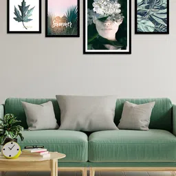 Art Street Set of 4 Endless Summer Leaves Print Wall Art-image-16