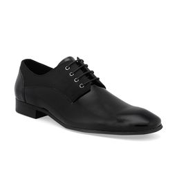 ROSSO BRUNELLO Men Black Solid Leather Formal Derby Shoes-image-7
