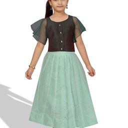 BAESD Girls Polka Dots Printed Silk Ready To Wear Lehenga & Choli-image-32