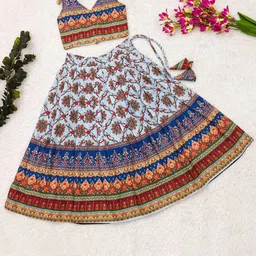 BAESD Girls Printed Foil Print Ready to Wear Lehenga &-picture-43