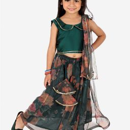 BownBee Girls Embellished Ready to Wear Lehenga & Blouse With Dupatta-picture-36