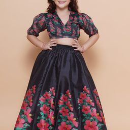 Bitiya by Bhama Girls Printed Ready To Wear Lehenga & Blouse-picture-44