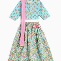 Campana Girls Printed Ready to Wear Lehenga &-picture-38