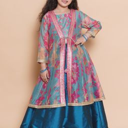 Bitiya by Bhama Girls Printed Sequinned Ready to Wear Lehenga With Blouse & Shrug-image-61