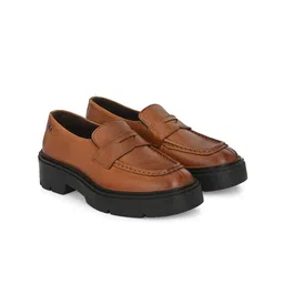 Delize Women Heeled Leather Memory Foam Penny Loafers-picture-56