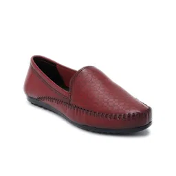 Zoom Shoes Women Perforations Round Toe Lightweight Leather Loafers-17
