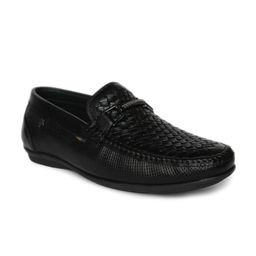 Buckaroo Men Textured Leather Horsebit Loafers-picture-20