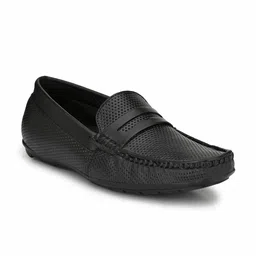 Hirels Men Perforations Leather Loafers-image-81