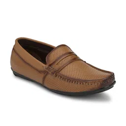 Hirels Men Perforations Leather Loafers-image-84